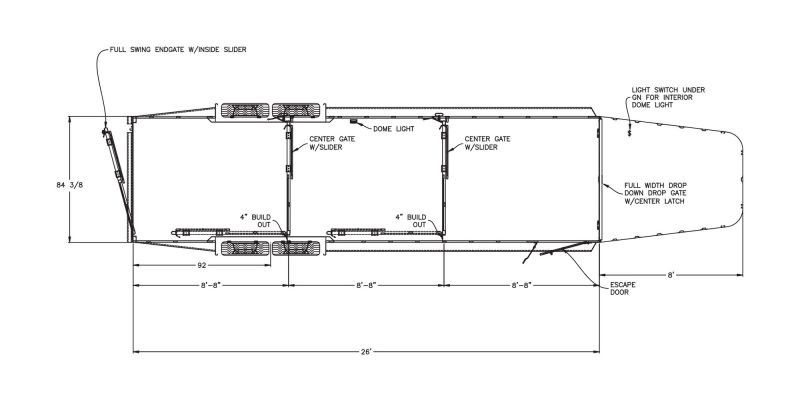 Model 8127 (26′, 7′ wide, 2 gates)