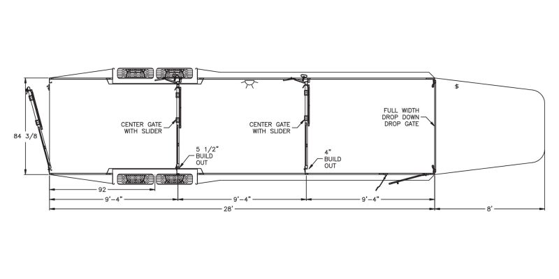 Model 8127 (28′, 7′ wide, 2 gates)