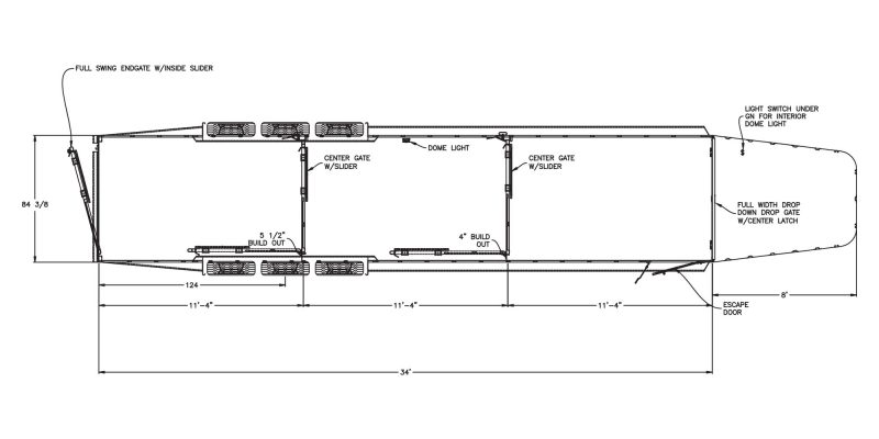 Model 8127 (34′, 7′ wide, 2 gates)