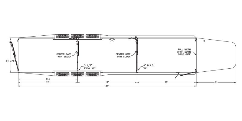 Model 8127 (36′, 7′ wide, 2 gates)