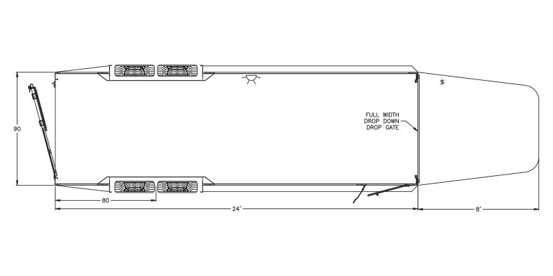 Model 8127 (24′, 7′6″ wide, No gates)