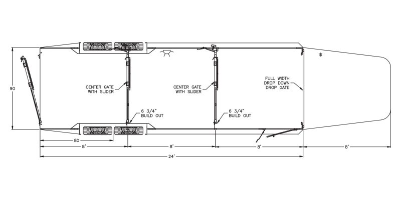 Model 8127 (24′, 7′6″ wide, 2 gates)