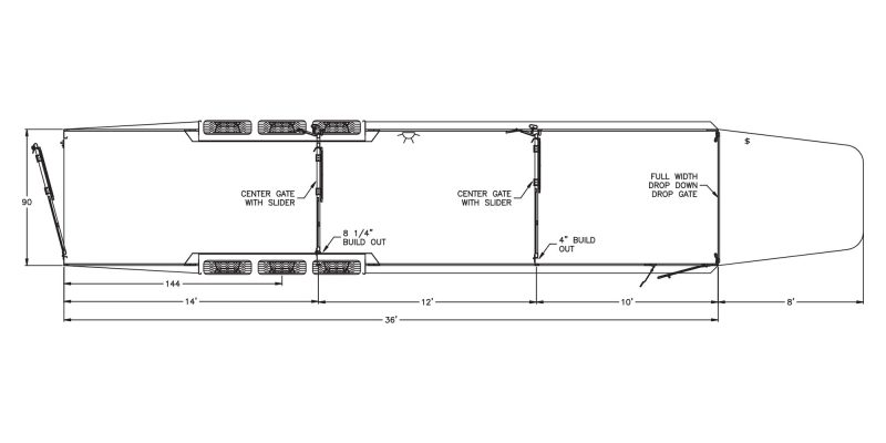 Model 8127 (36′, 7′6″ wide, 2 gates)