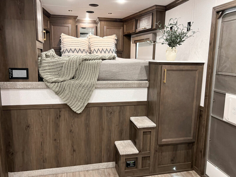 Living quarters horse trailer interior