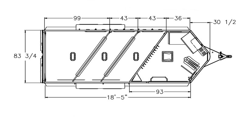 Model 9400 Premier tack horse trailer 3H floorplan