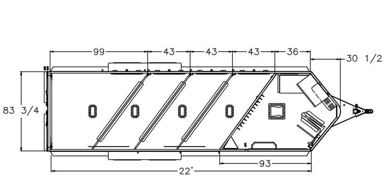 Model 9400 Premier tack horse trailer 4H floorplan