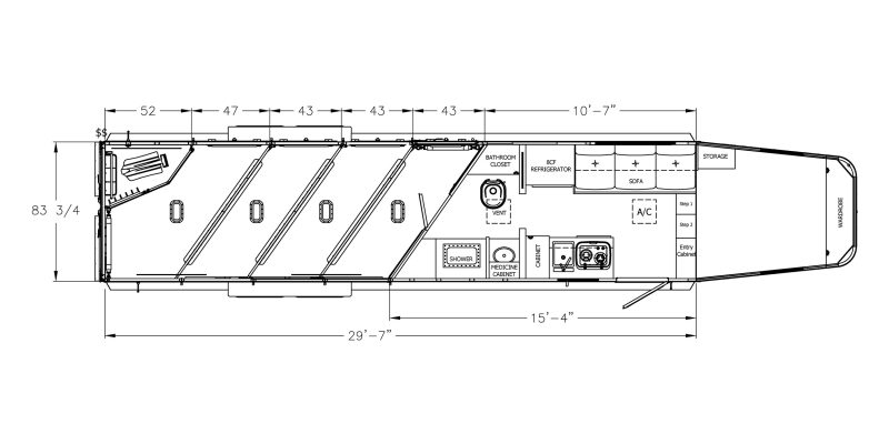 quarters horse trailer 9807 - 410A